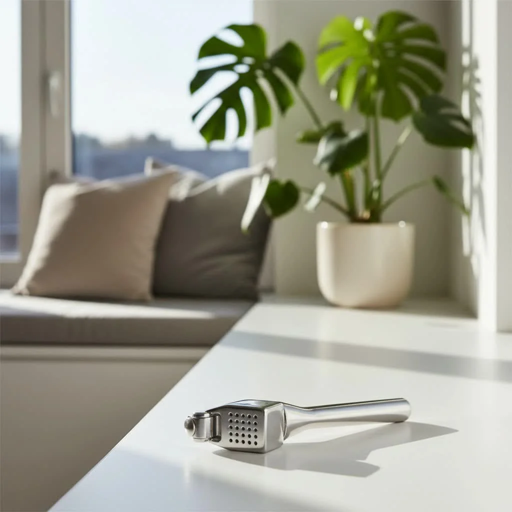 OXO Garlic Press for easy garlic mincing