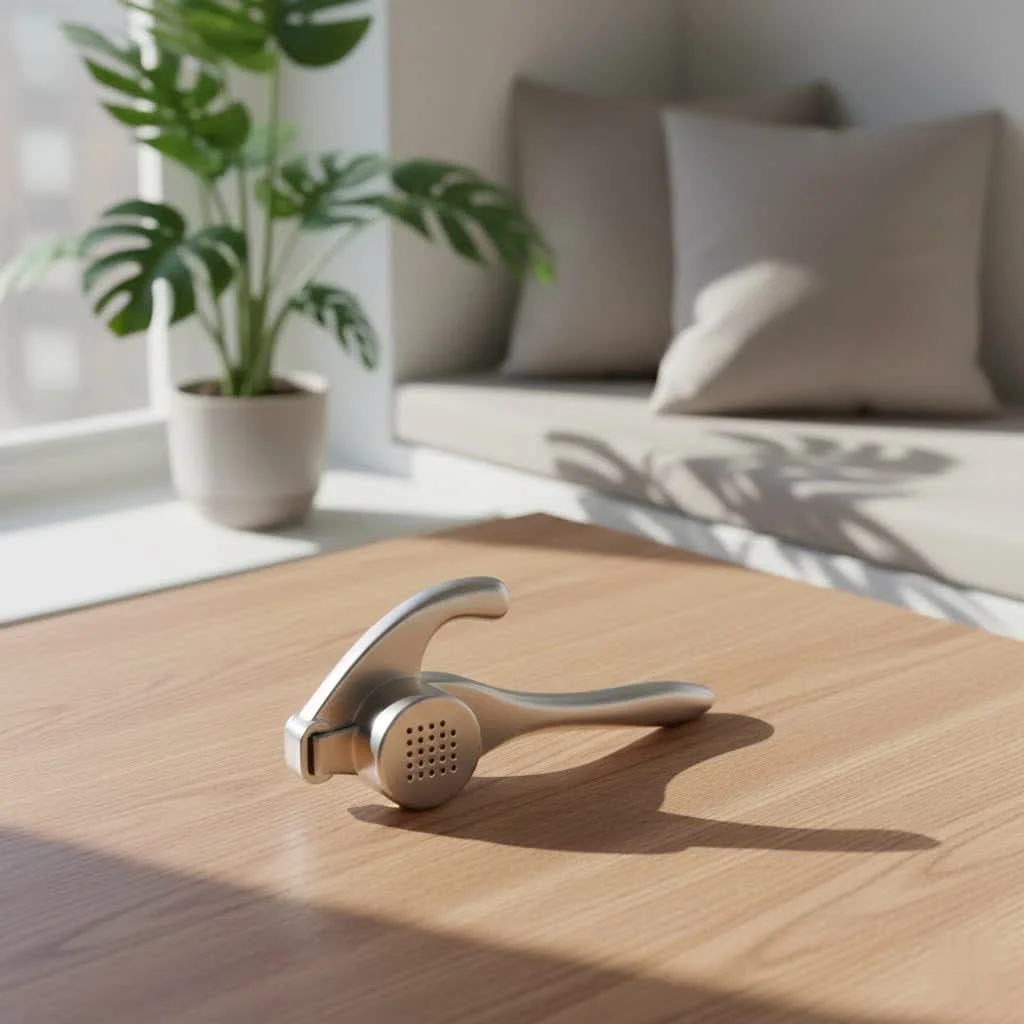 Garlic press for mincing cloves