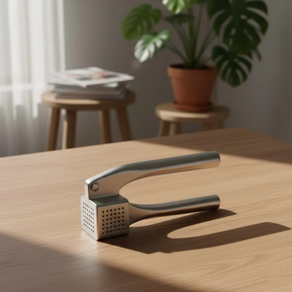 Garlic press for mincing and slicing